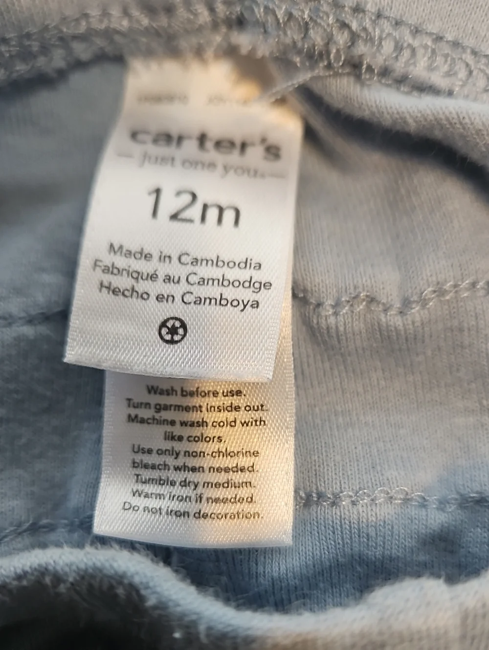 Carter's Pale Blue Baby/Toddler Leggings with Back Ruffle